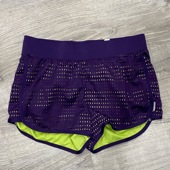 Champion Pants - Champion Purple & Lime Athletic Shorts